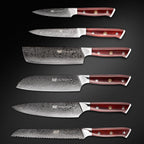 Damascus Six-Piece Chef Knife Set
