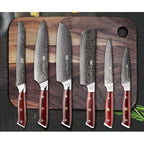 Damascus Six-Piece Chef Knife Set
