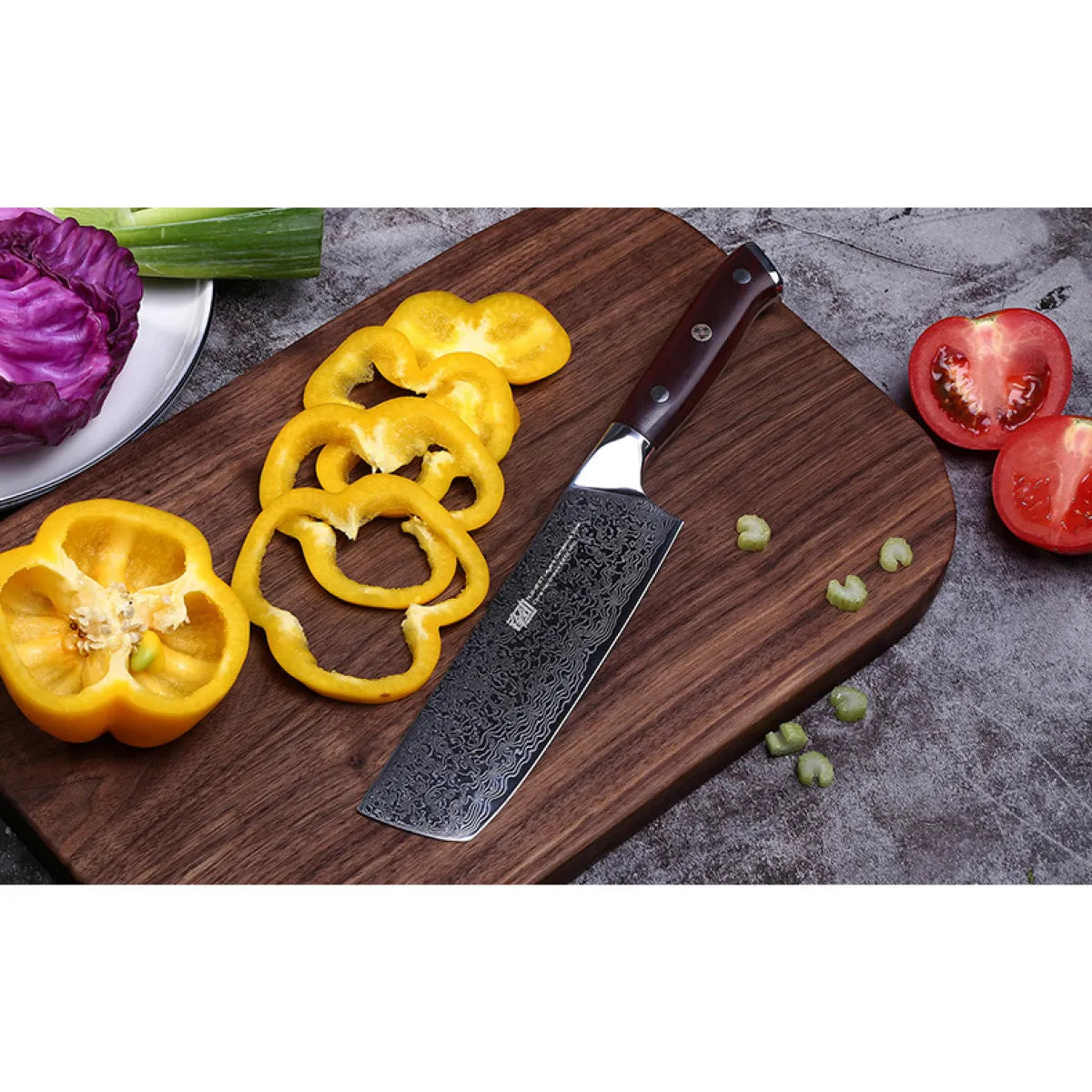 Damascus Six-Piece Chef Knife Set