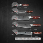 Seven-Piece Damascus Knife Set
