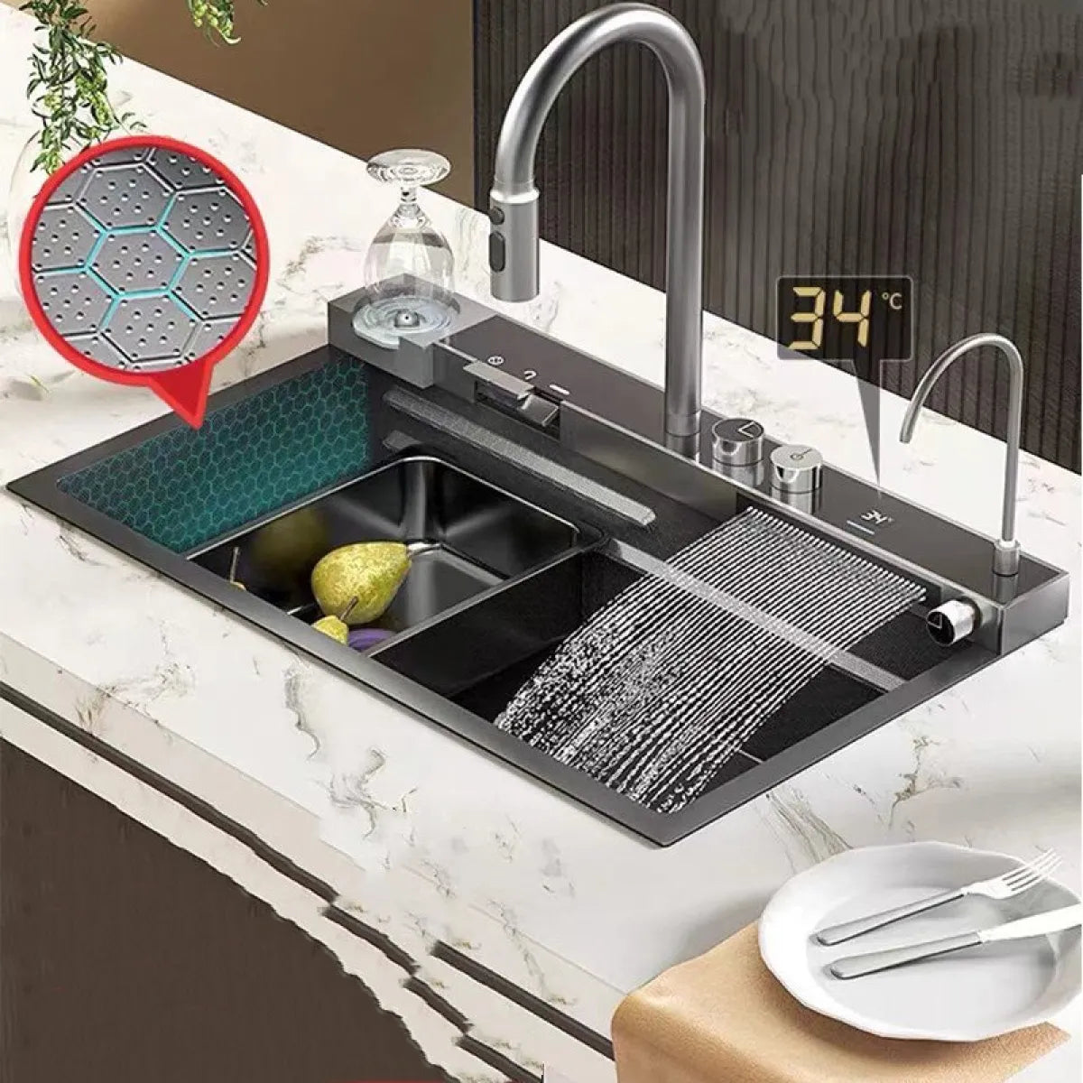 Large Single Slot Vegetable Basin