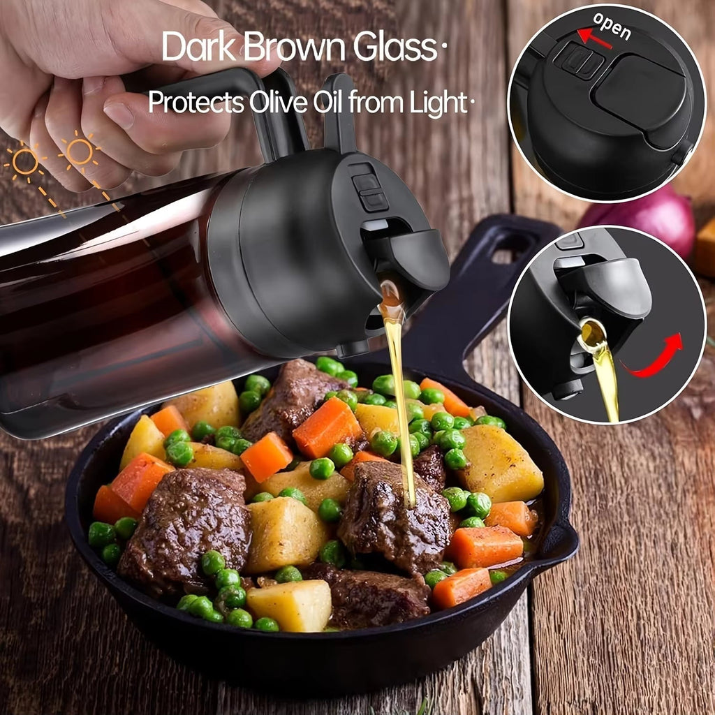 16oz / 470ml 2-in-1 Glass Oil Sprayer & Dispenser